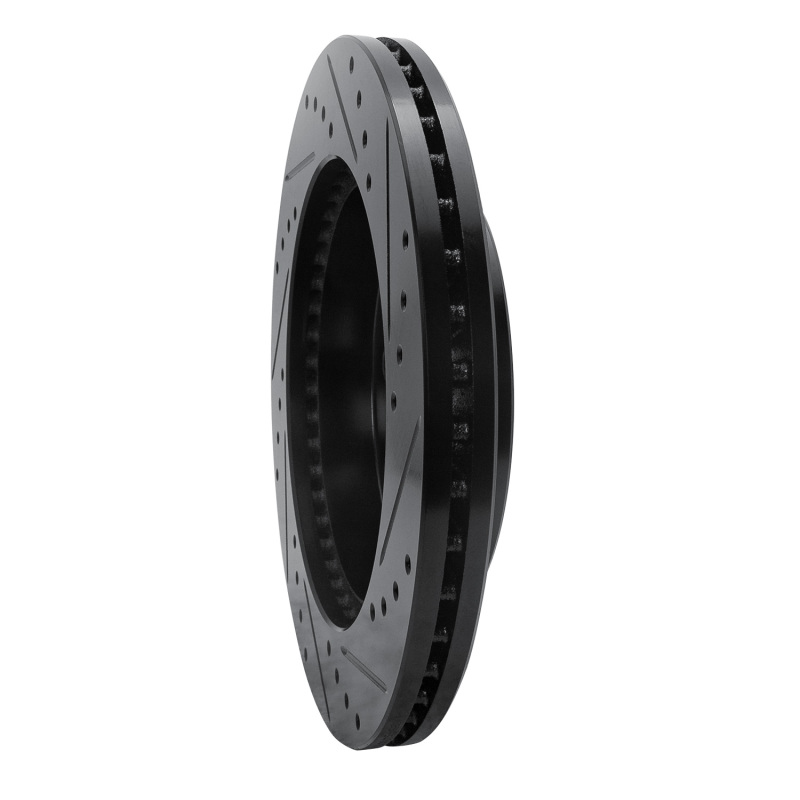 Ford F-150 Brake Rotor (1) - Front Left - R1 Concepts - Drilled & Slotted - Black - `97-`04